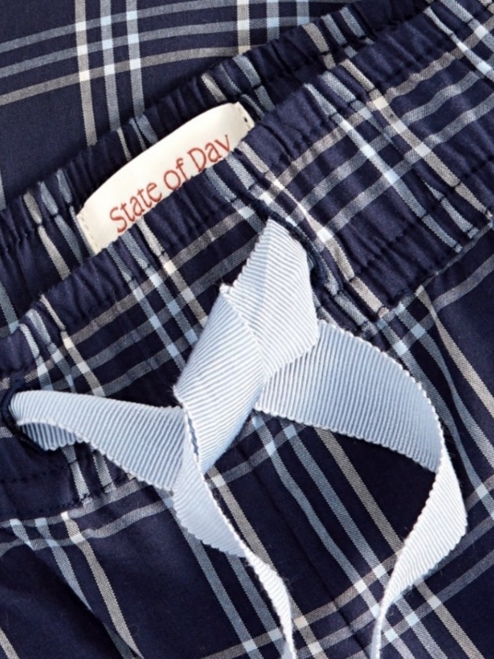 State of Day Women’s Navy Plaid Pajama Pants  Drawstring Lounge Sleepwear - NWT - Picture 3 of 3